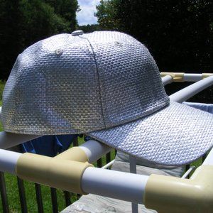 Silver Metallic Cap Hat Unisex Men Ladies